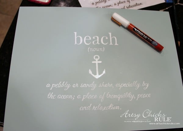 Robin's Egg Blue Beach Box - (Thrifted Flatware Box Makeover) - EASY with this Chalk Pen - #beachdecor #coastal #DIY artsychicksrule