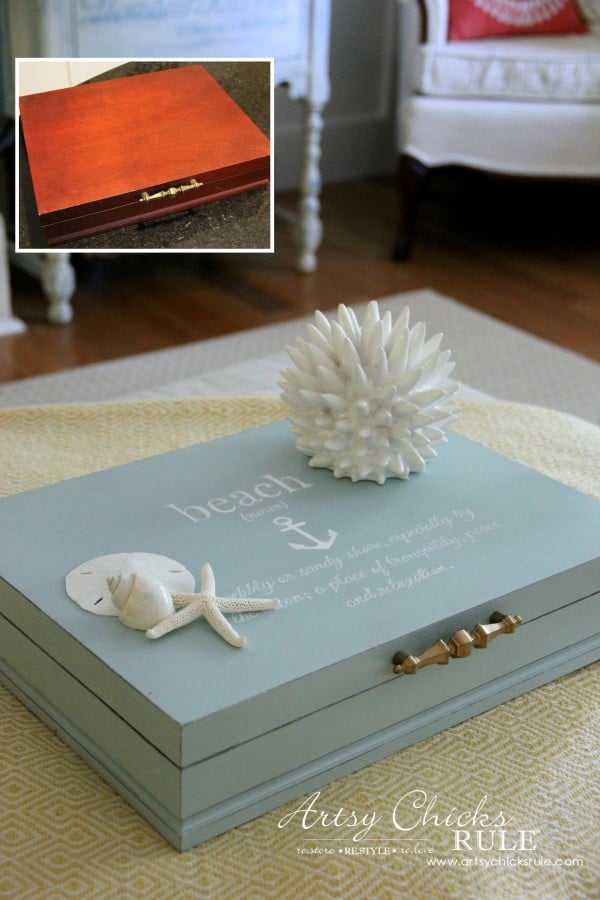 Upcycled Wedding Card Box For A Beach Wedding - Interior Frugalista