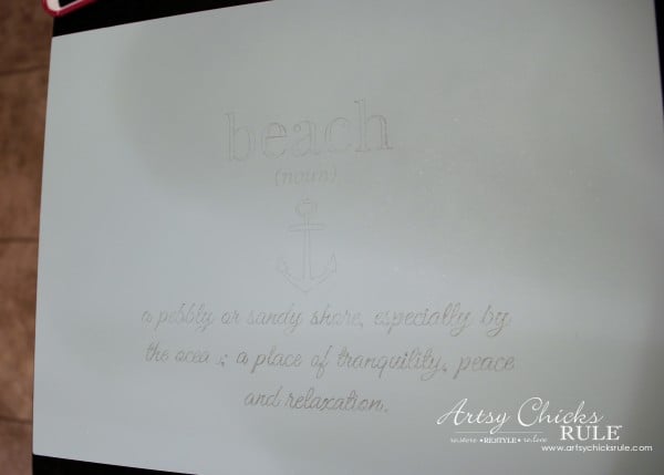 transferred with pencil beach graphic