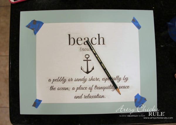 beach printable on top of box