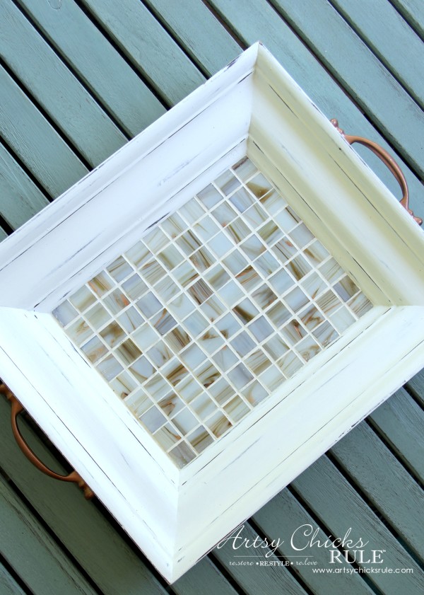 Old Frame Turned TILED COASTAL TRAY - artsychicksrule.com