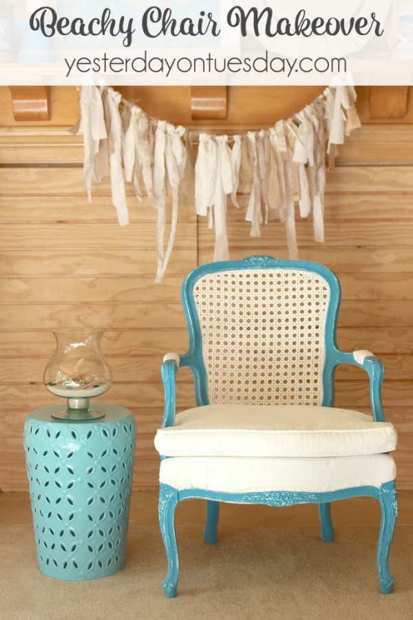 Beachy-Chair-Makeover1-Yesterday on Tuesday