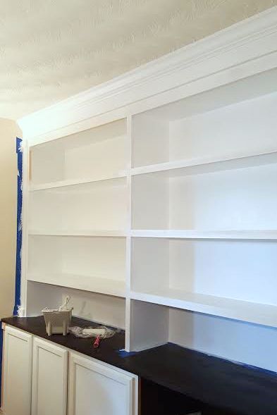 DIY Bookcase Wall Almost Done - artsychicksrule