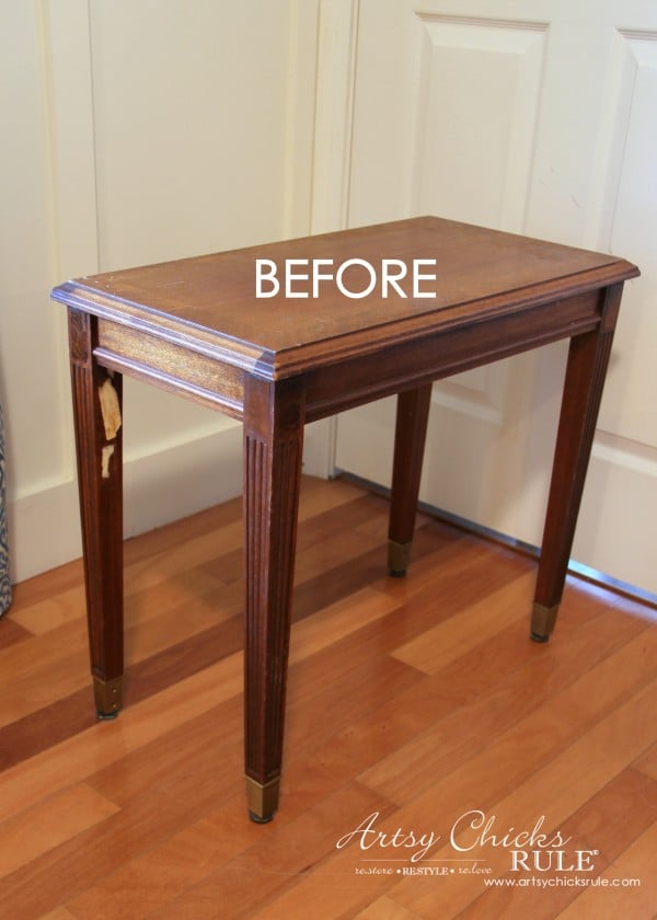 wood stained small bench or table