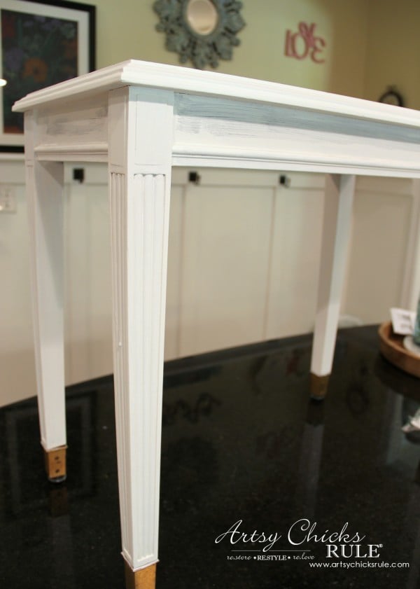 white table on counter