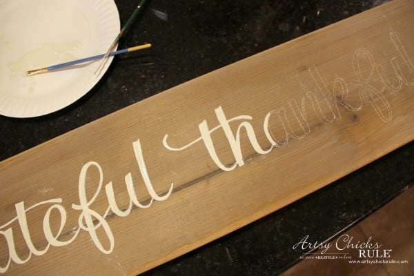 Grateful, Thankful, Blessed DIY Weathered Sign - Hand Painting In - artsychicksrule
