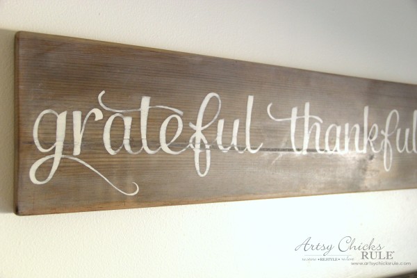 Grateful, Thankful, Blessed DIY Weathered Sign - Scrap Wood No Cost Sign - artsychicksrule