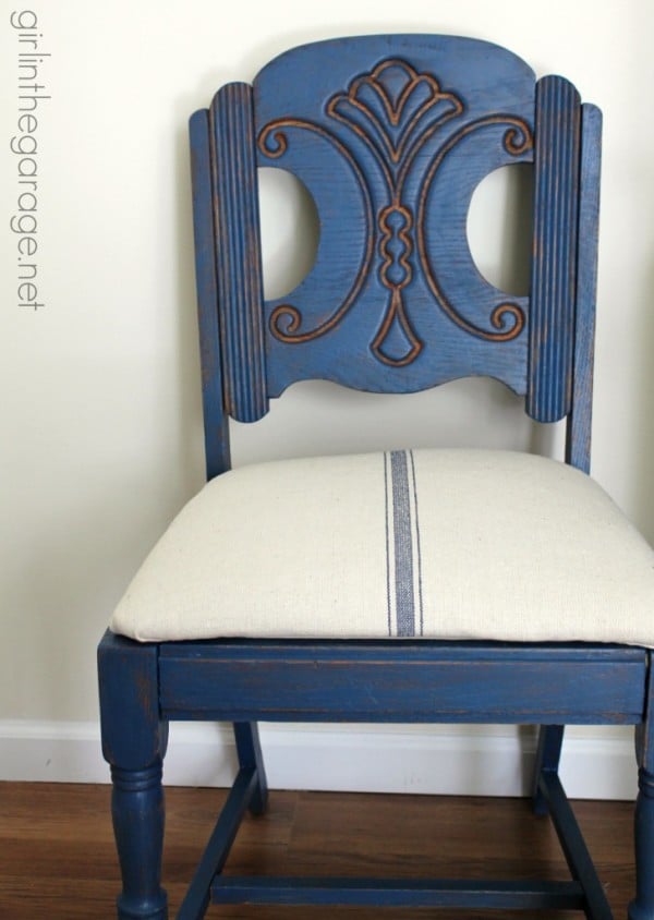 IMG_4928-blue-vintage-chair-makeover-grain-sack-Girl inthe Garage