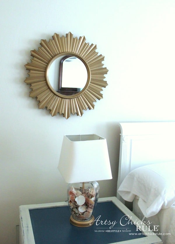 Master Bedroom Makeover Progress - BUDGET MAKEOVER $20 Mirror and THRIFT STORE lamp makeover - artsychicksrule