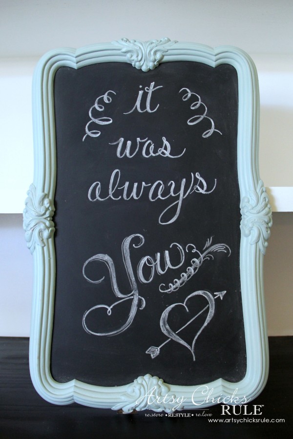 Thrify Mirror to Chalkboard - Chalk Art made- EASY - artsychicksrule #chalkart #chalkboard