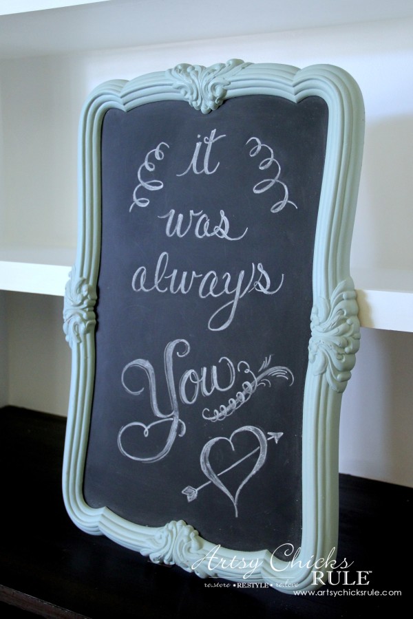 Thrify Mirror to Chalkboard - Chalkboard Paint - EASY - artsychicksrule #chalkart #chalkboard