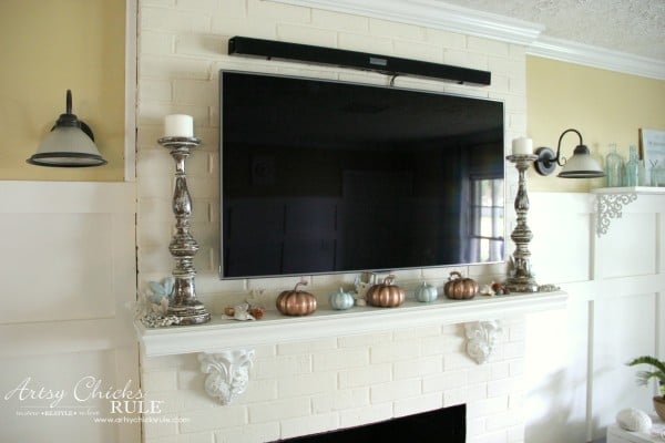 Welcoming Fall Mantel - Neutral Coastal Decor - artsychicksrule