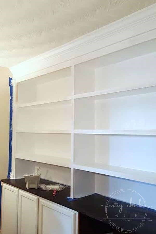 DIY Bookcase Tutorial - FULL TUTORIAL - artsychicksrule.com #DIYBookcase #Bookcase #diybuiltin