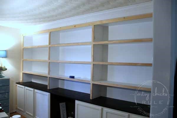 DIY Bookcase Tutorial - FULL TUTORIAL - artsychicksrule.com #DIYBookcase #Bookcase #diybuiltin