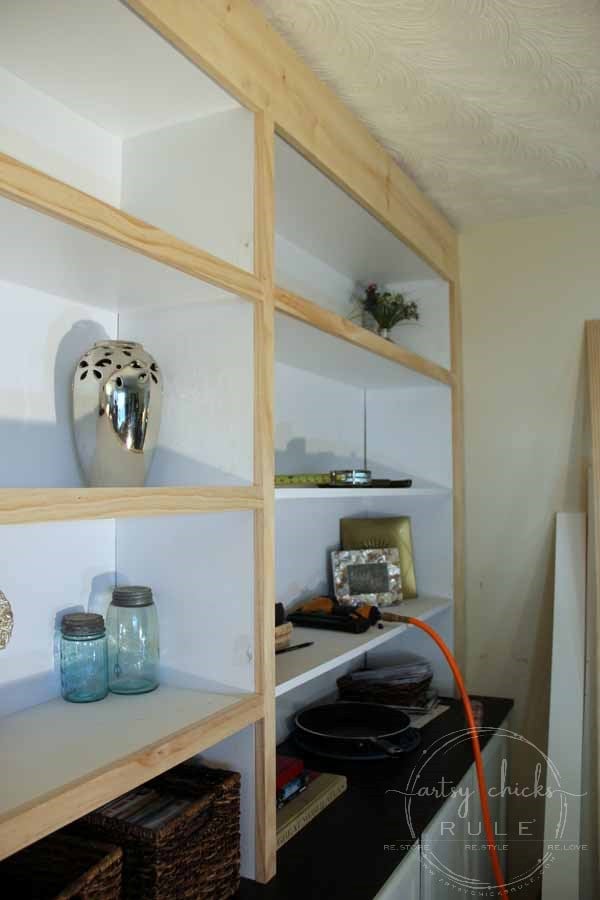 DIY Bookcase Tutorial - FULL TUTORIAL - artsychicksrule.com #DIYBookcase #Bookcase #diybuiltin