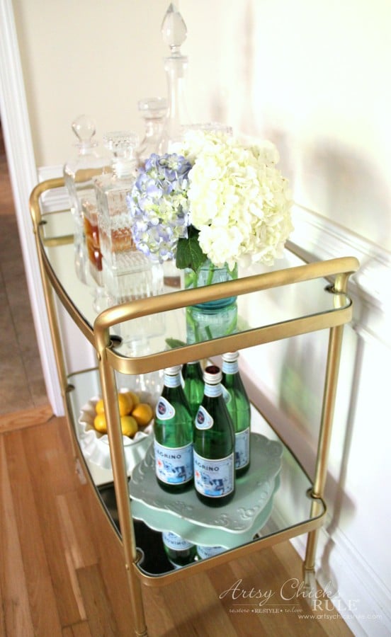 Beverage Cart Goes Glam (Trash to Treasure) - AFTER SIDE SHOT - artsyhchicksrule #beveragecart