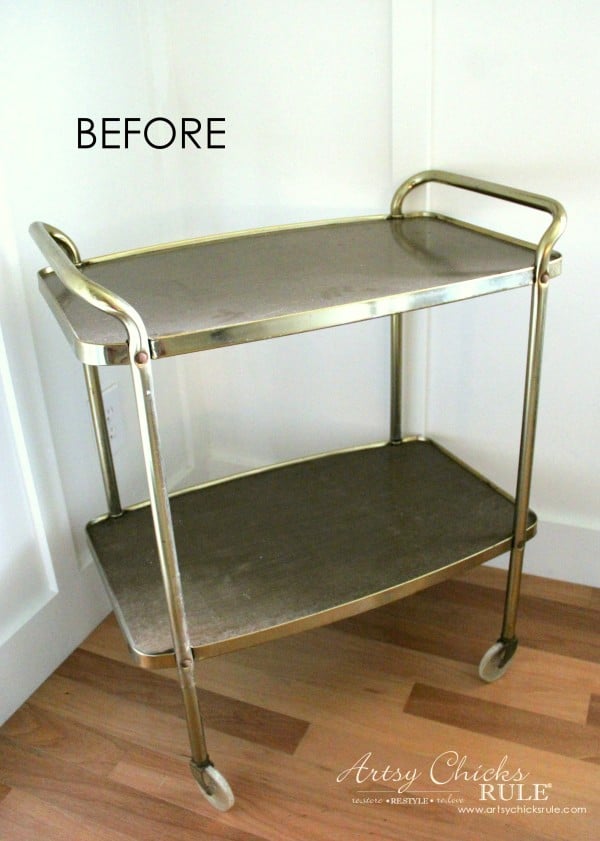 Beverage Cart Goes Glam (Trash to Treasure) - BEFORE - artsyhchicksrule #beveragecart