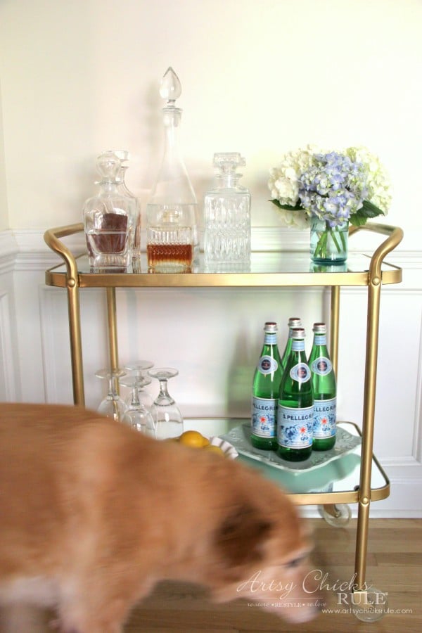 Beverage Cart Goes Glam (Trash to Treasure) - Lexilou walking through - artsyhchicksrule #beveragecart