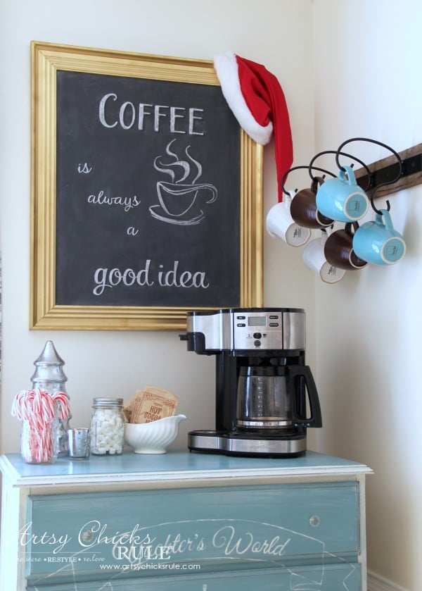 Christmas Home Tour 2015 - Holiday Coffee and Cocoa Bar - artsychicksrule.com #christmashometour