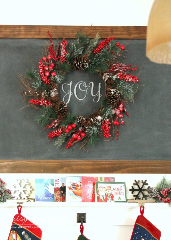 Christmas Home Tour 2015 - JOY Chalkart - artsychicksrule.com #christmashometour