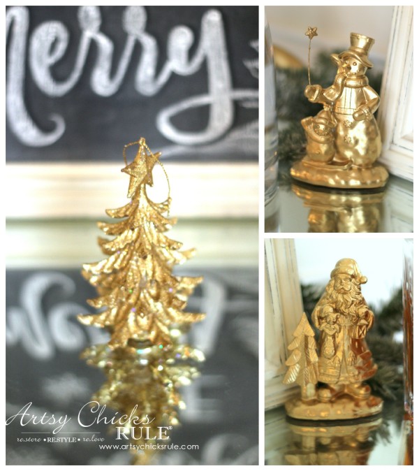 Christmas Home Tour 2015 - Thrifty Makeovers with Gold Spray Paint - artsychicksrule.com #christmashometour