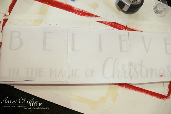 DIY Believe in the Magic of Christmas Sign - EASY Image Transfer - #artsychicksrule #Christmassign #believesign