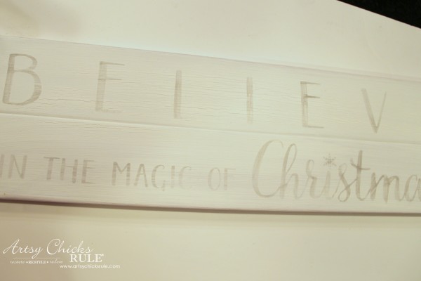 DIY Believe in the Magic of Christmas Sign - Transferred Image - #artsychicksrule #Christmassign #believesign
