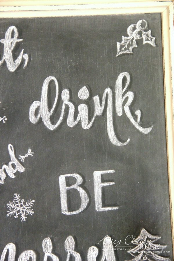 Eat, Drink, and BE Merry Chalk Art (and a FREE printable!)