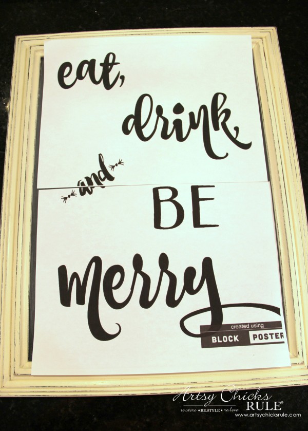 Eat, Drink, and Be Merry Chalk Art and FREE Printable! artsychicksrule.com #chalkart #eatdrinkbemerry