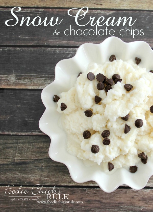 Snow Cream - with Chocolate Chips - #chocolate #snowcream #recipe