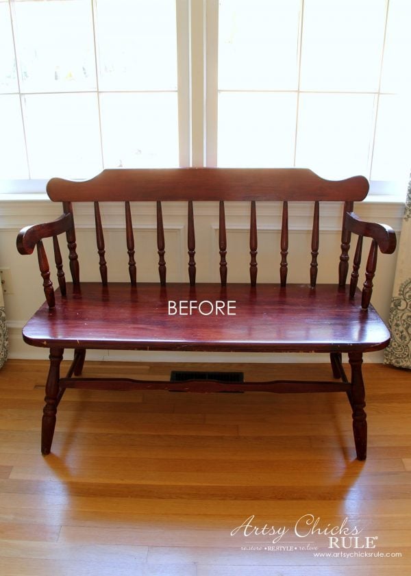 French Poem White Bench Makeover