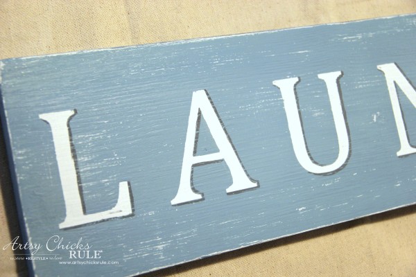 Antiqued Laundry Sign - antiqued - artsychicksrule #laundrysign #diylaundrysign