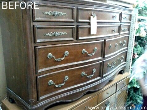 Aubusson Blue Dresser BEFORE artsychicksrule