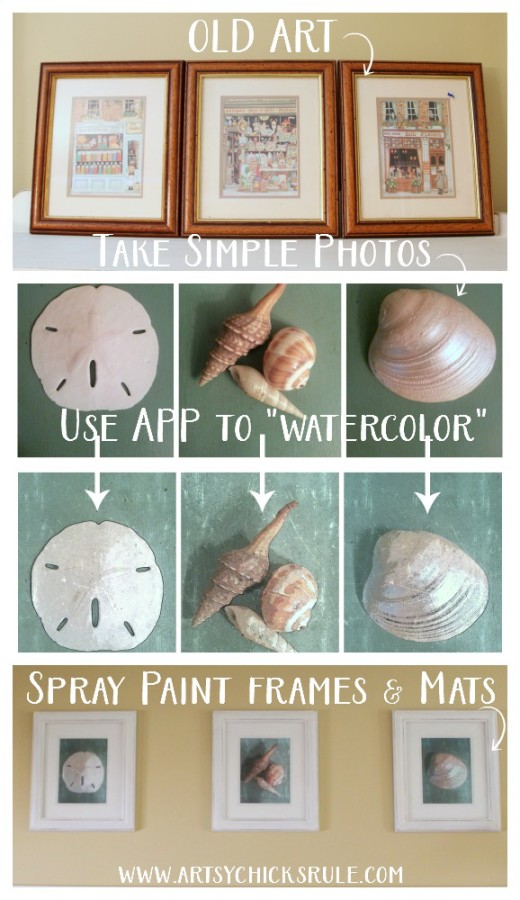 DIY Coastal Wall Art - SUPER EASY AND THRIFTY WALL DECOR - artsychicksrule #wallart #coastaldecor