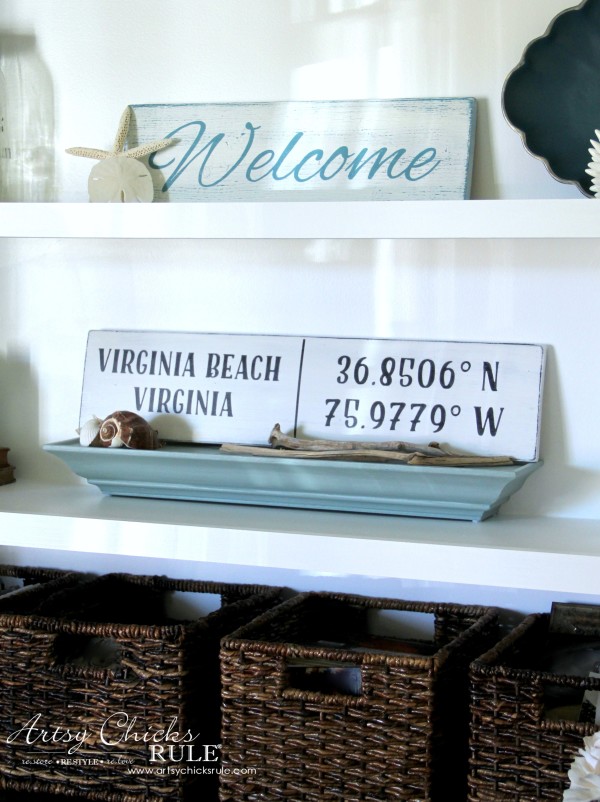 DIY Coordinates Sign - EASY PROJECT - artsychicksrule #silhouette #diy #sign #coastaldecor