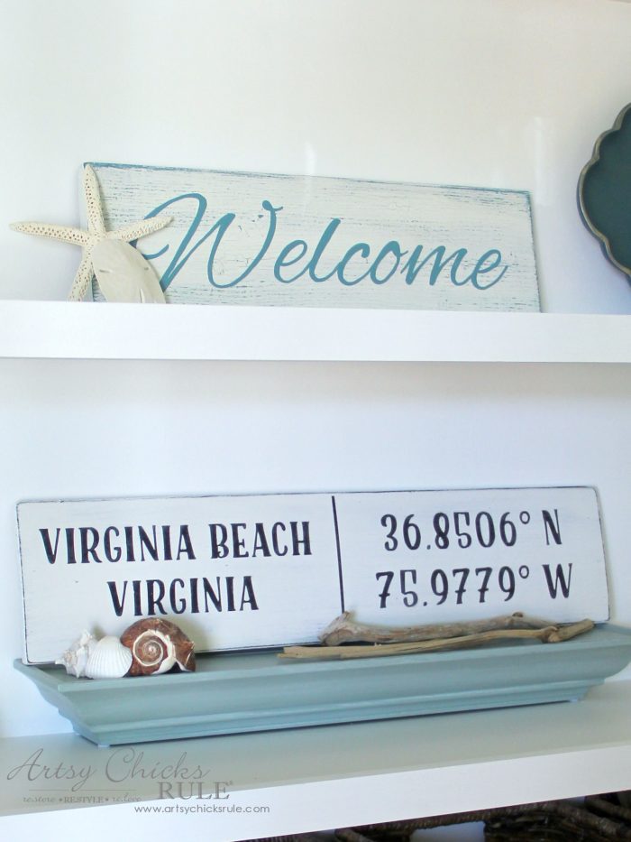 DIY Coordinates Sign - SUPER EASY - artsychicksrule #silhouette #diy #sign #coastaldecor