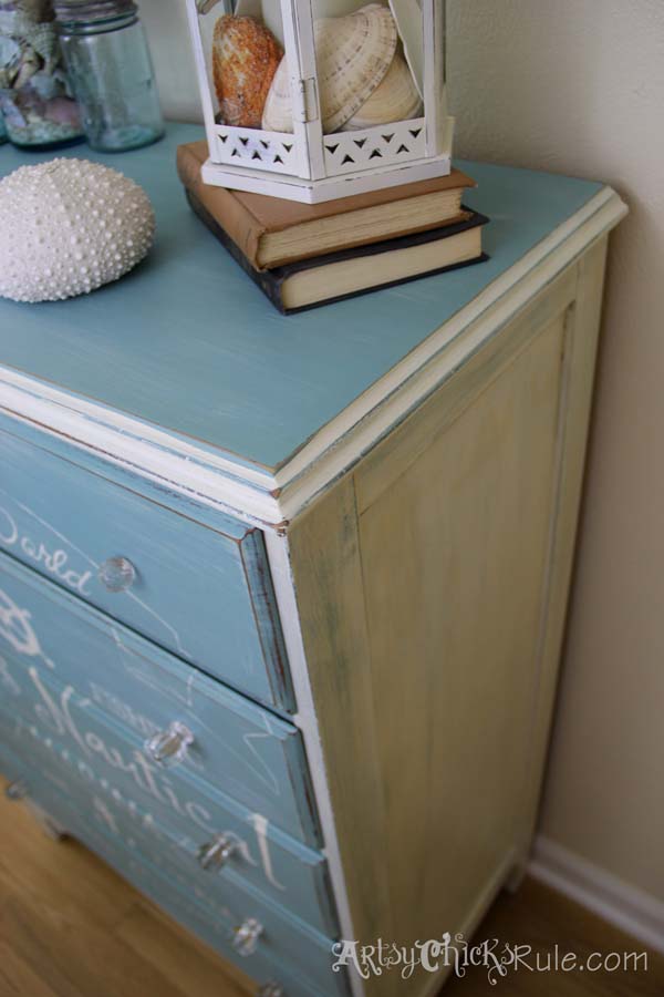 Thrift Store Dresser-Complete- Coastal Theme with Annie Sloan Chalk Paint