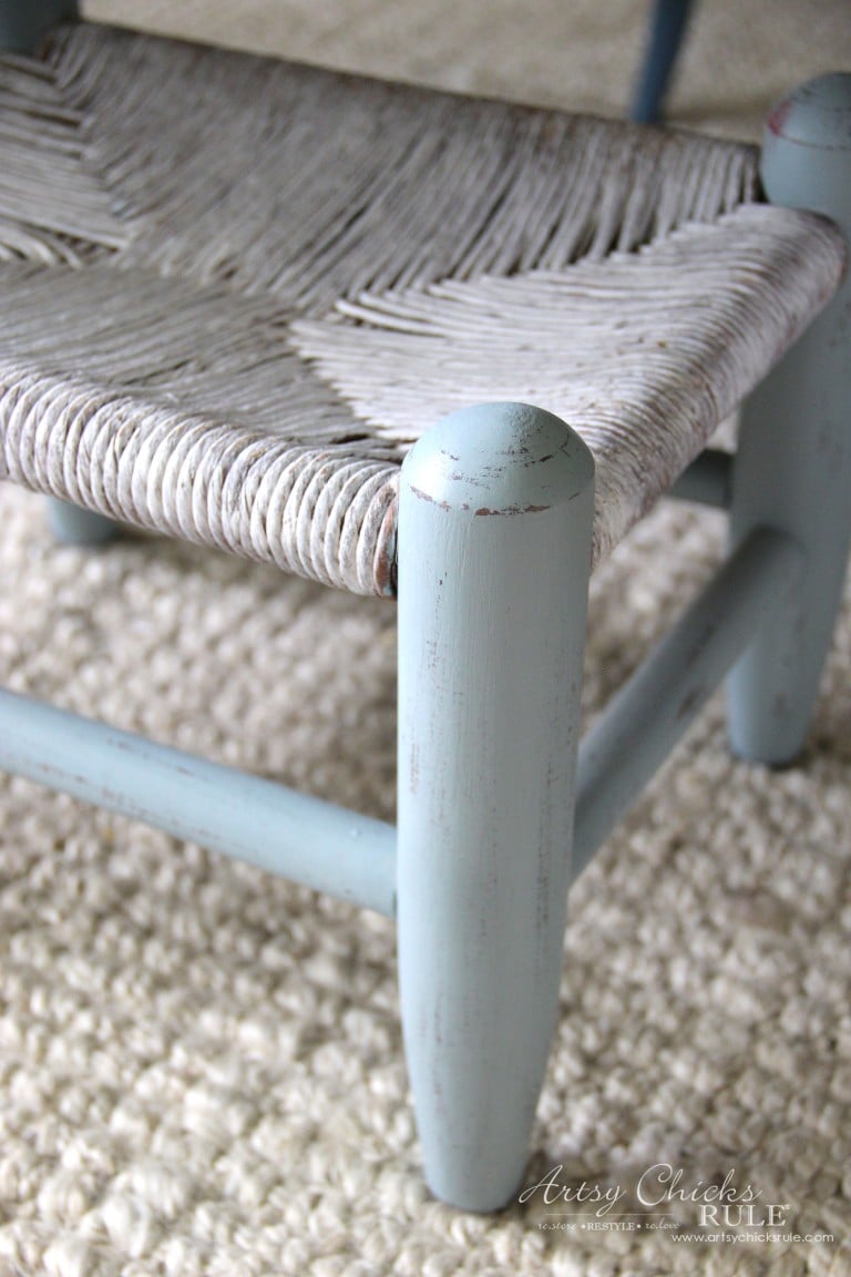 Beachy Footstool Makeover