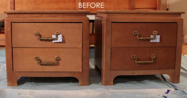 Coastal Turquoise Night Stands Makeover w/Chalk Paint