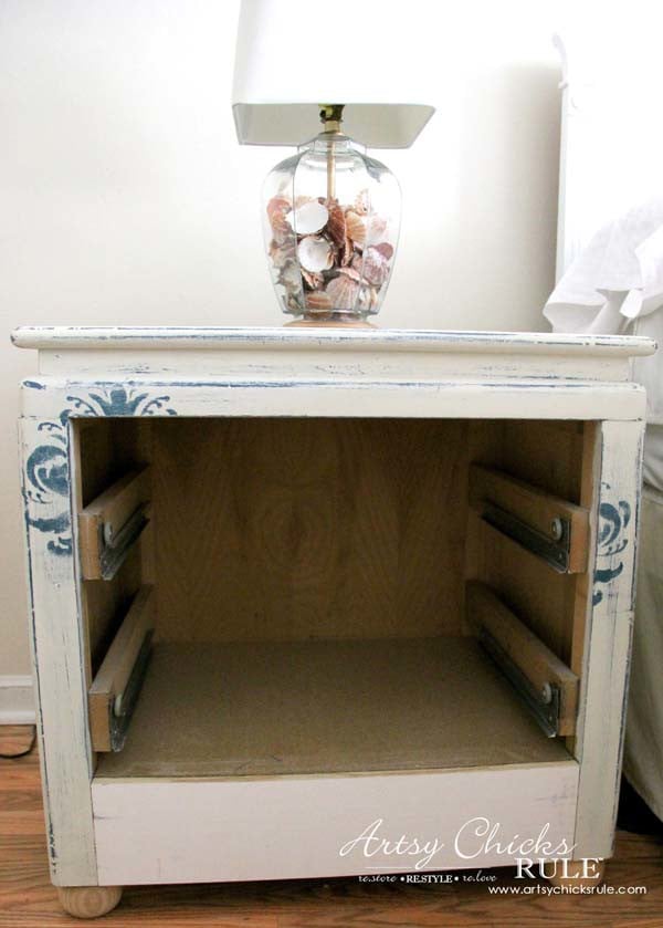 Coastal Turquoise Night Stands Makeover with Chalk Paint - SIMPLE MODIFICATION - artsychicksrule