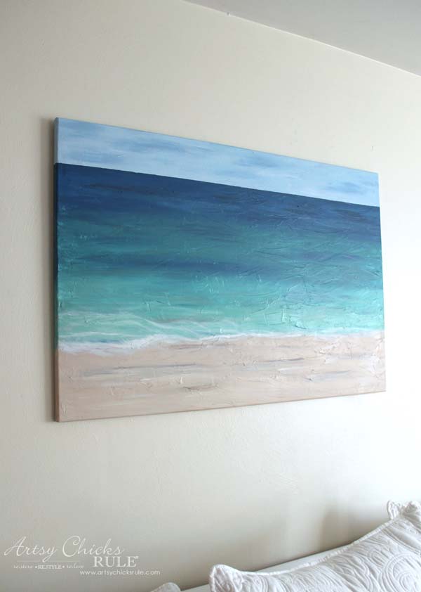 DIY Beach Painting - up CLOSE - artsychicksrule