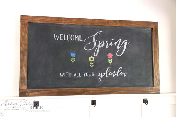 DIY Farmhouse Inspired Chalkboard - EASY Spring Chalk Art - artsychicksrule