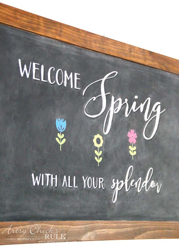 DIY Farmhouse Inspired Chalkboard - Spring Chalk Art - artsychicksrule