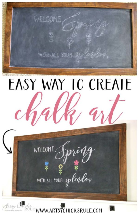 DIY Farmhouse Inspired Chalkboard (a Tutorial, Spring Chalk Art AND a