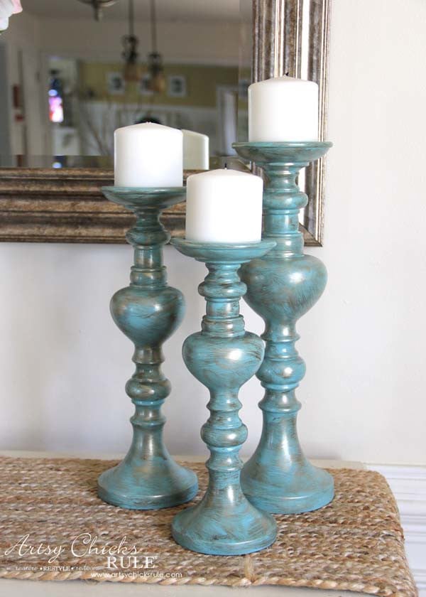Painted Candlesticks - A little bronze and gold paint for instant elegance!! - artsychicksrule