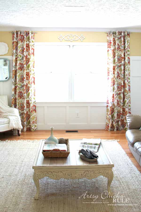 colorful no sew curtains on both side of window