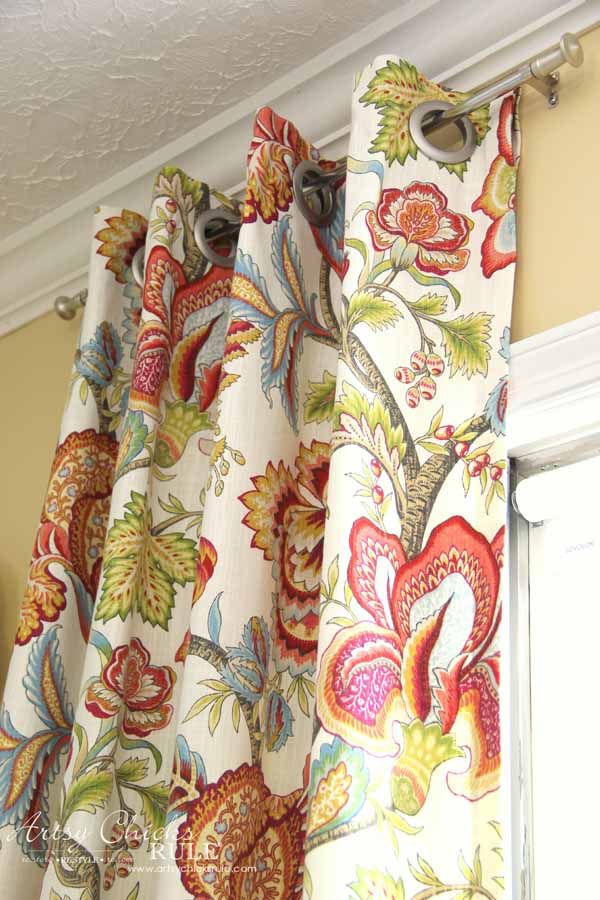 Curtain redo for $0!! DIY solution to ditching curtains with grommets. 