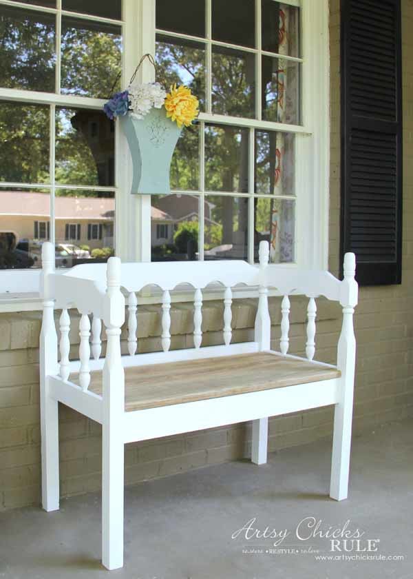 Diy Headboard Bench Super Easy, How To Make A Bench Out Of An Old Headboard And Footboard