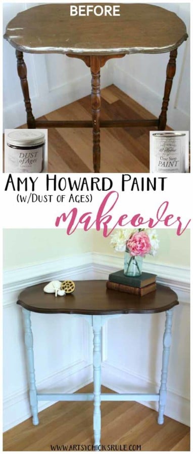 Side Table Makeover - Amy Howard Paint & Dust of Ages - AWESOME PRODUCTS -artsychicksrule #dustofages #amyhowardpaint