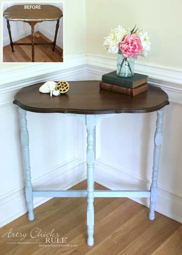 Side Table Makeover - Amy Howard Paint & Dust of Ages - EASY MAKEOVER -artsychicksrule #dustofages #amyhowardpaint